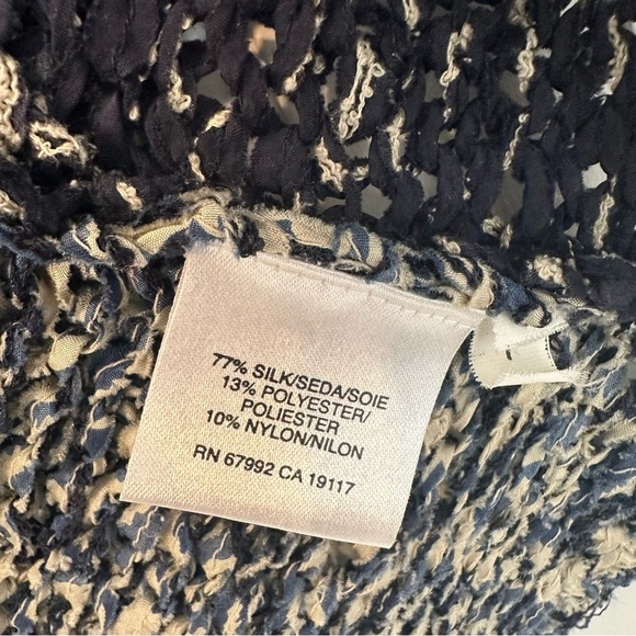 Vintage Abstract Hand Knit Sweater Silk Blue Whimsigoth Fairy Boho Size Medium - Picture 9 of 11